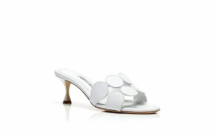 Women White Nappa Leather Mules Manolo Blahnik Mules