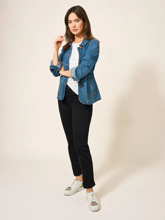 Women White Stuff Clothing Carrie Denim Cotton Jacket