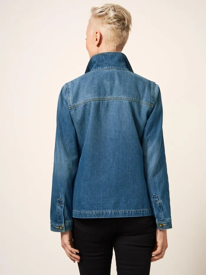 Women White Stuff Clothing Carrie Denim Cotton Jacket