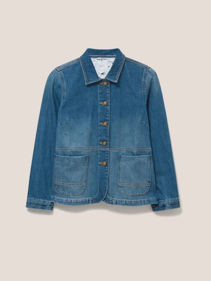 Women White Stuff Clothing Carrie Denim Cotton Jacket
