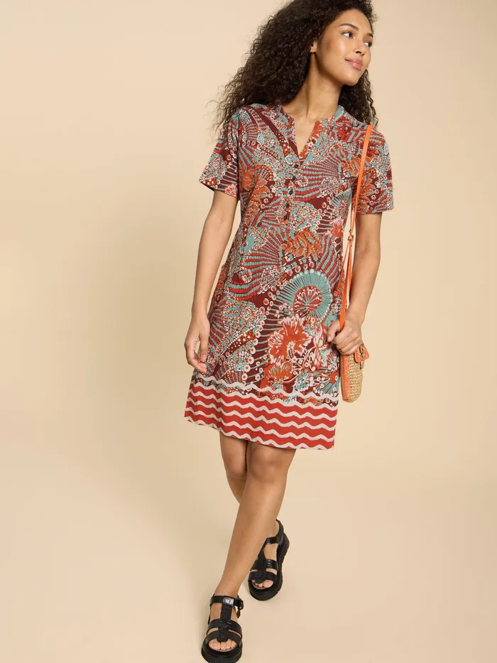 Women White Stuff Clothing Tammy Cotton Printed Jersey Dress