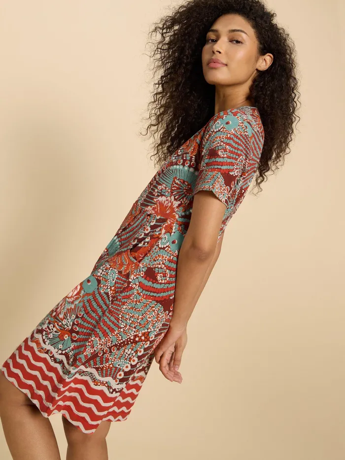 Women White Stuff Clothing Tammy Cotton Printed Jersey Dress