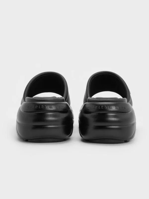 Women WideStrap Curved Platform Sports Sandals 8211 Black CHARLES and KEITH Sandals