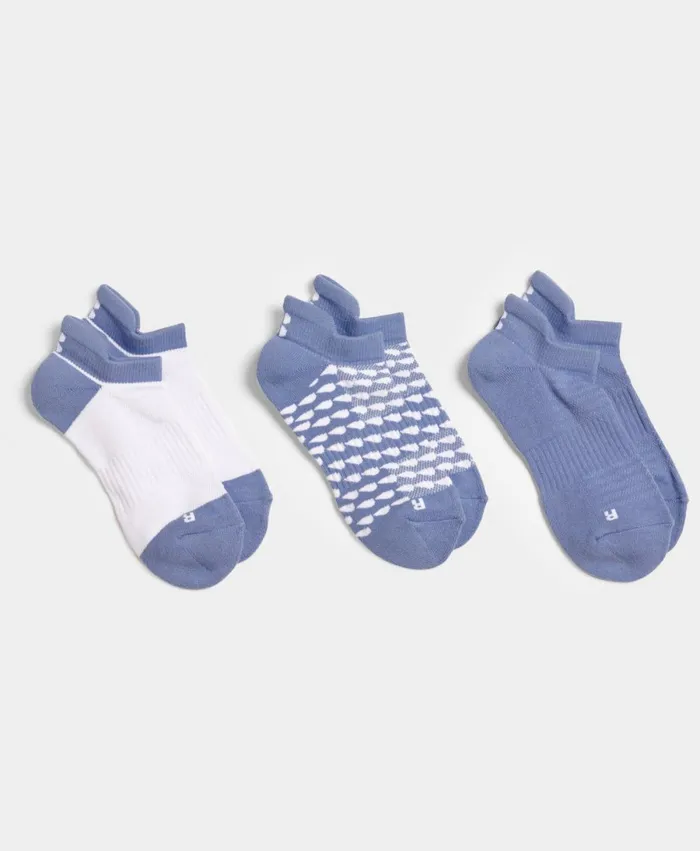 Women Workout Trainer Socks 3 Pack Fluid Blue Sweaty Betty Underwear