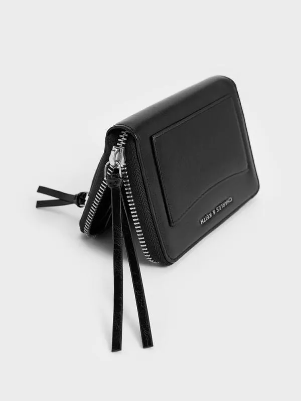 Women Xylia ZipAround Wallet 8211 Noir CHARLES and KEITH Small Wallets