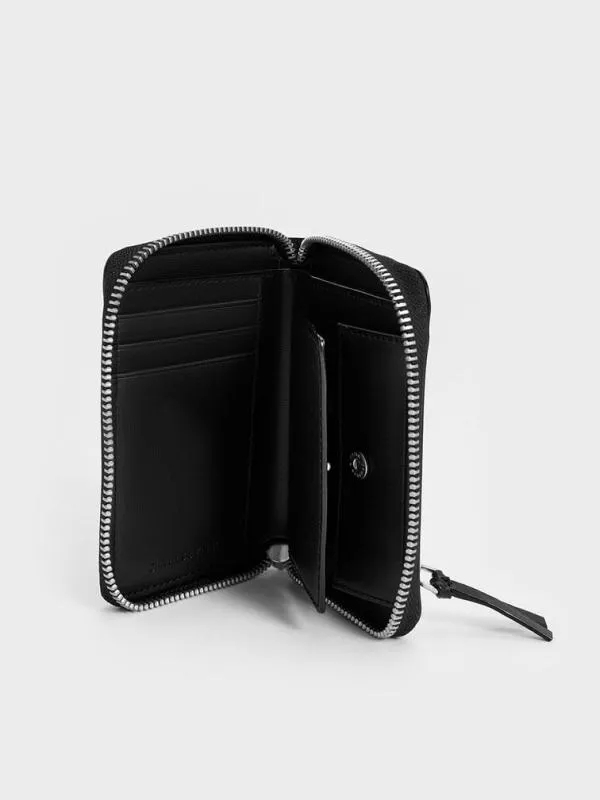 Women Xylia ZipAround Wallet 8211 Noir CHARLES and KEITH Small Wallets