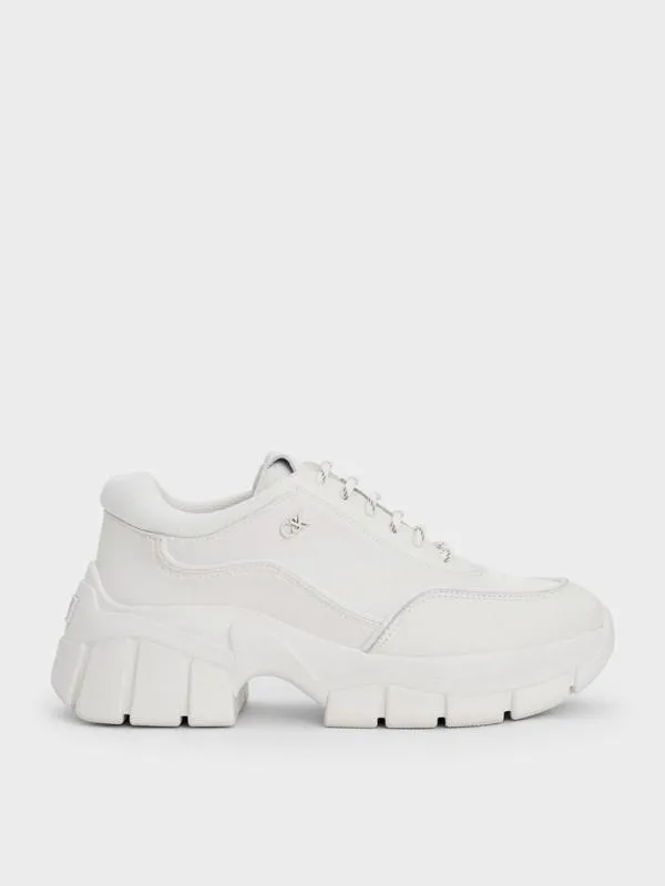 Women Yunna Leather and Recycled Fabric Chunky Sneakers 8211 White CHARLES and KEITH Sneakers Women Yunna Leather and Recycled Fabric Chunky Sneakers 8211 White CHARLES and KEITH Sneakers