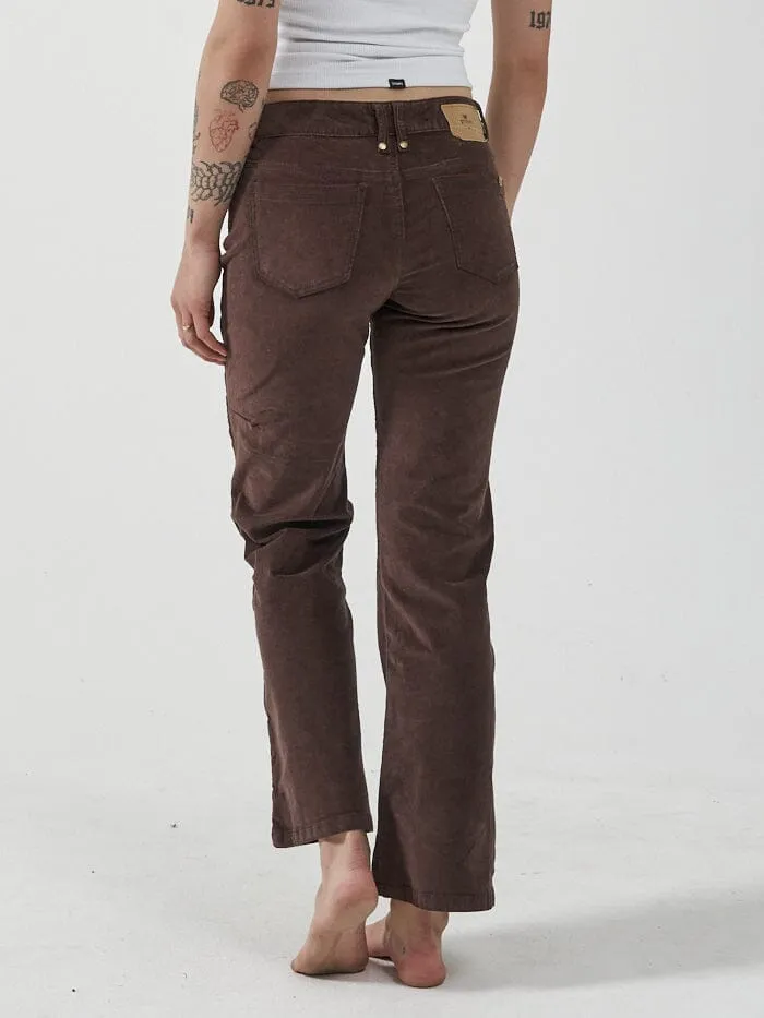 Womens Alyssa Cord Pant Postal Brown Thrills Pants