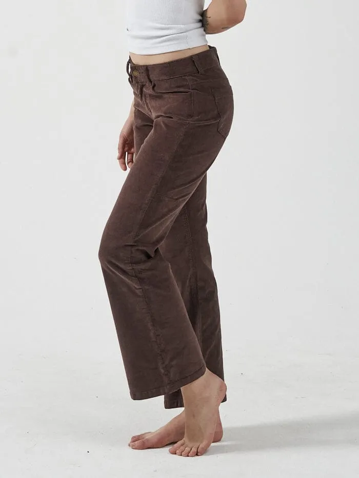Womens Alyssa Cord Pant Postal Brown Thrills Pants
