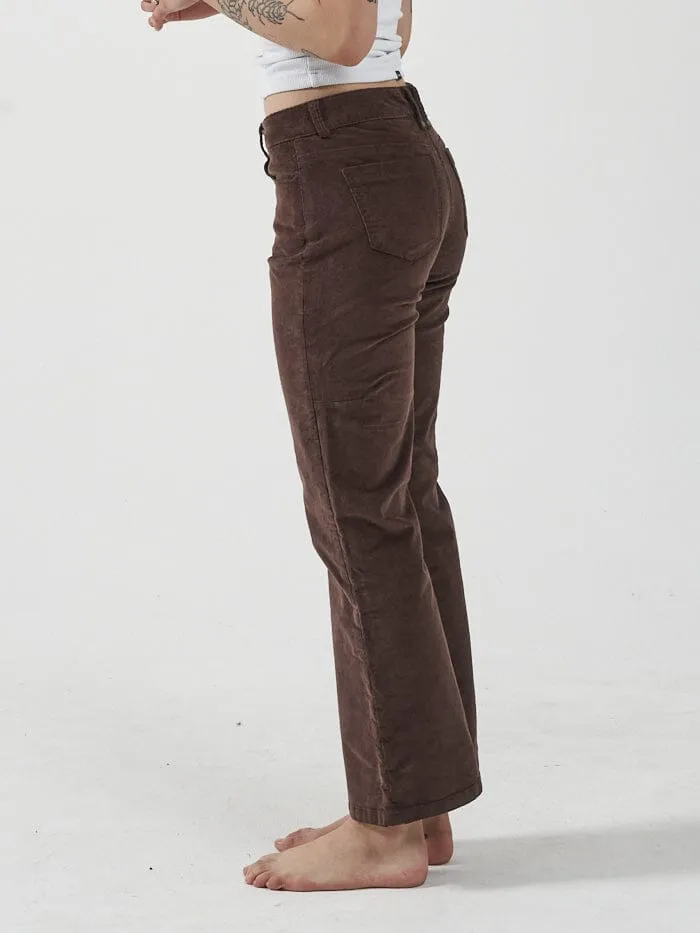 Womens Alyssa Cord Pant Postal Brown Thrills Pants