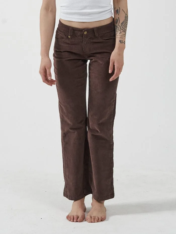 Womens Alyssa Cord Pant Postal Brown Thrills Pants