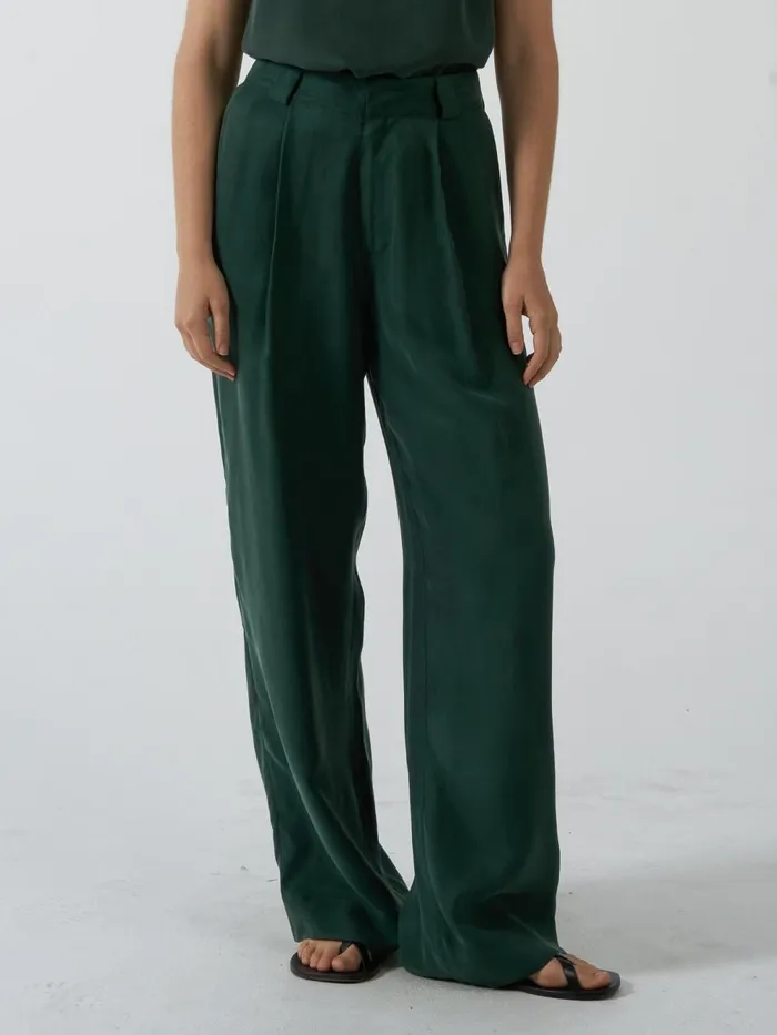 Womens Artisan Cupro Pant Deep Emerald Thrills Pants