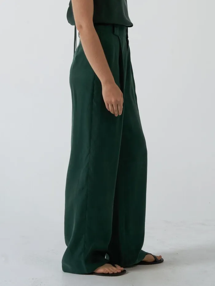 Womens Artisan Cupro Pant Deep Emerald Thrills Pants
