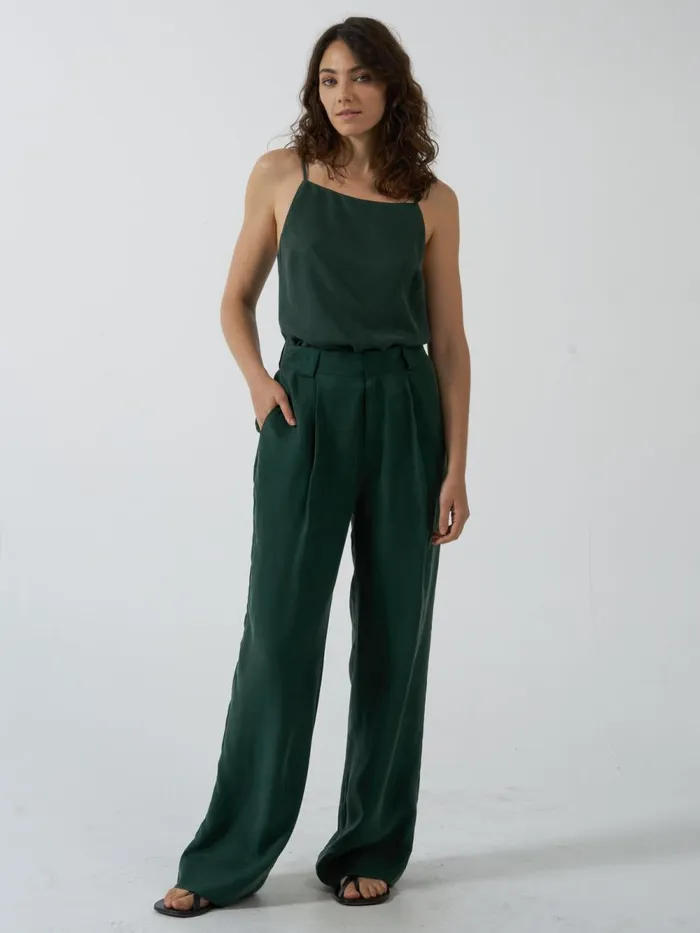 Womens Artisan Cupro Pant Deep Emerald Thrills Pants