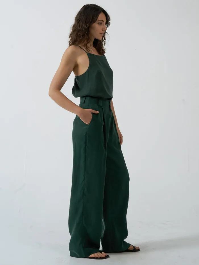 Womens Artisan Cupro Pant Deep Emerald Thrills Pants