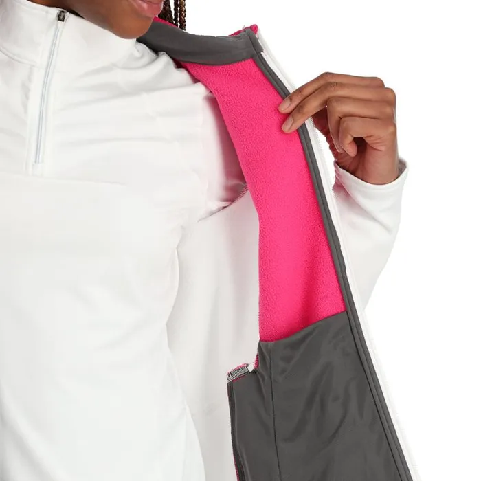 Womens Bandita Full Zip Pink Spyder Sweaters