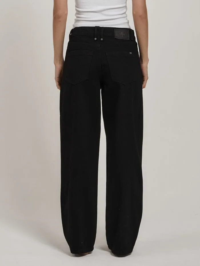 Womens Billie Low Baggie Jean Black Rinse Thrills Denim