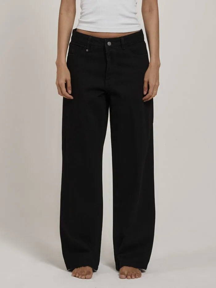 Womens Billie Low Baggie Jean Black Rinse Thrills Denim