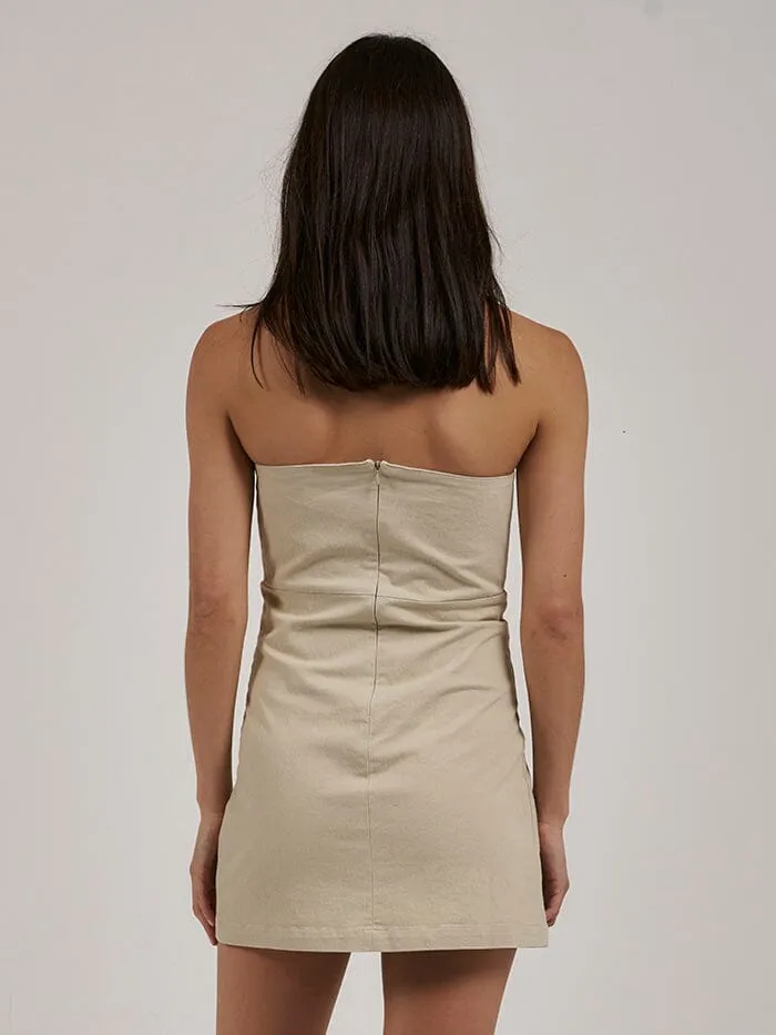 Womens Carey Strapless Mini Dress Oatmeal Thrills Dresses