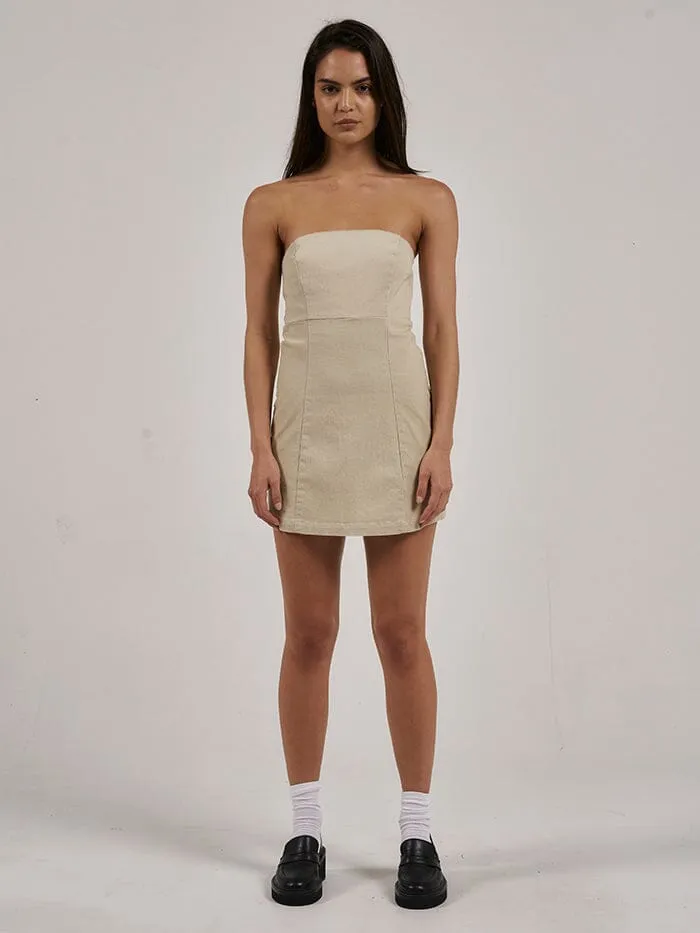 Womens Carey Strapless Mini Dress Oatmeal Thrills Dresses