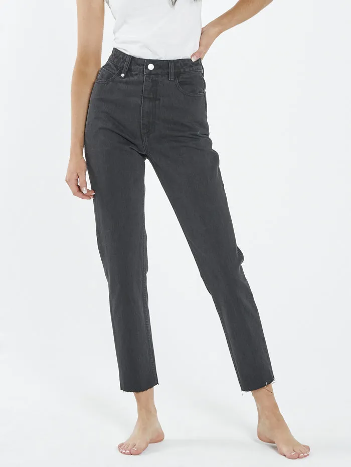 Womens Casey Slim Jean Aged Black Thrills High Waisted Jeans