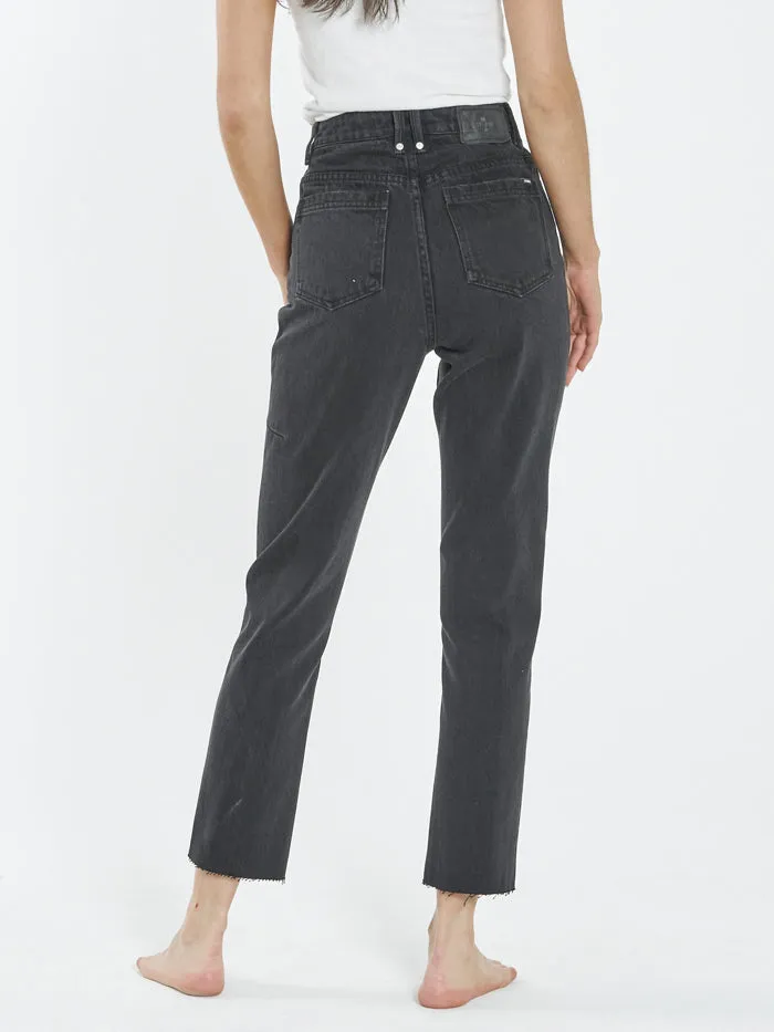Womens Casey Slim Jean Aged Black Thrills High Waisted Jeans
