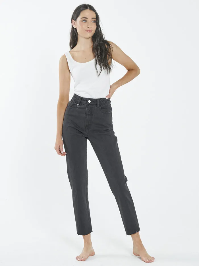 Womens Casey Slim Jean Aged Black Thrills High Waisted Jeans
