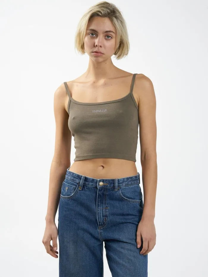 Womens Clique Bound Crop Tank Desert Thrills Tops and Tees
