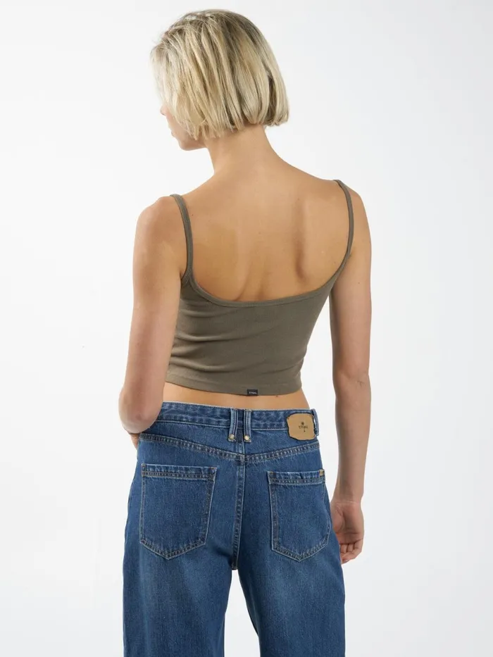 Womens Clique Bound Crop Tank Desert Thrills Tops and Tees