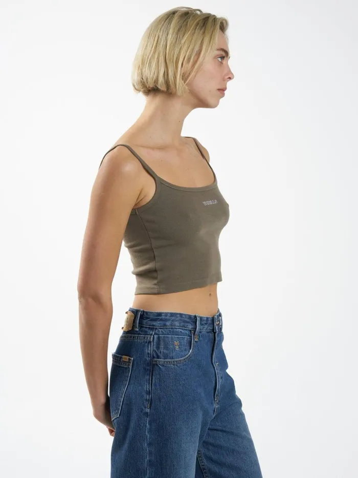 Womens Clique Bound Crop Tank Desert Thrills Tops and Tees
