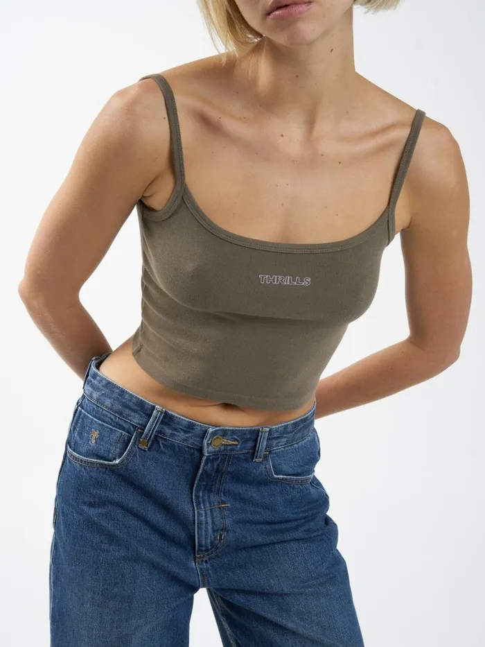 Womens Clique Bound Crop Tank Desert Thrills Tops and Tees