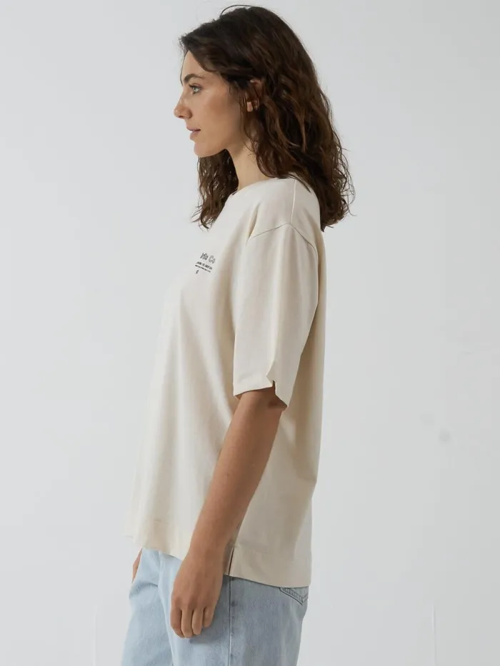 Womens Coordinates Box Tee Unbleached Thrills Tops and Tees