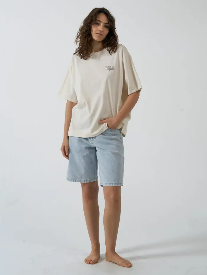 Womens Coordinates Box Tee Unbleached Thrills Tops and Tees
