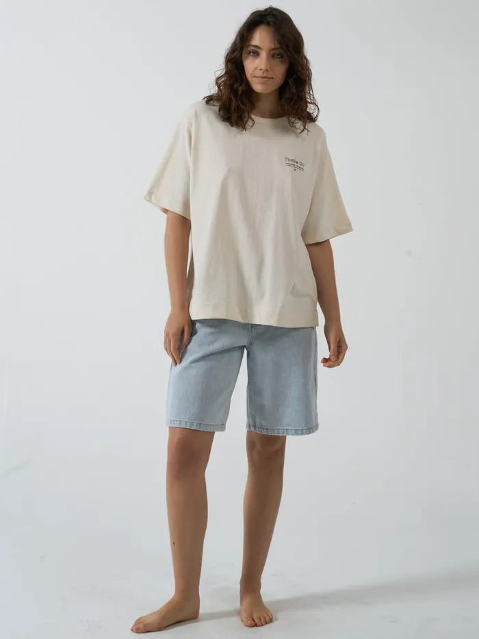 Womens Coordinates Box Tee Unbleached Thrills Tops and Tees