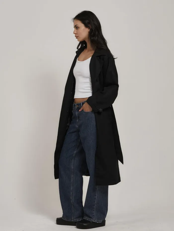 Womens Discovery Trench Coat Black Thrills Jackets