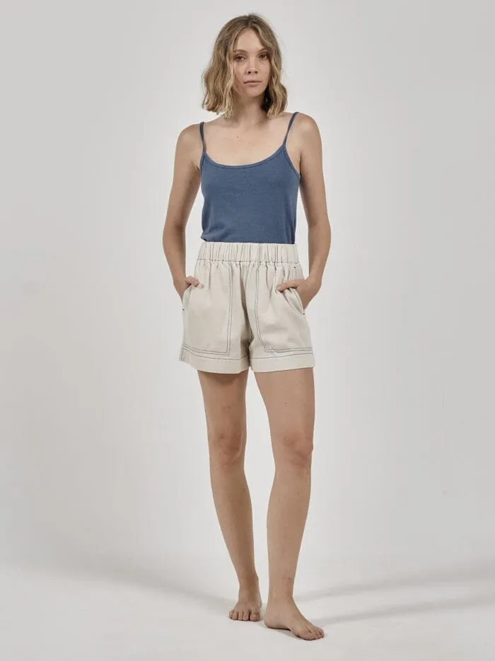 Womens Ease Utility Short Vintage Bone Botanical Blue Thrills Shorts
