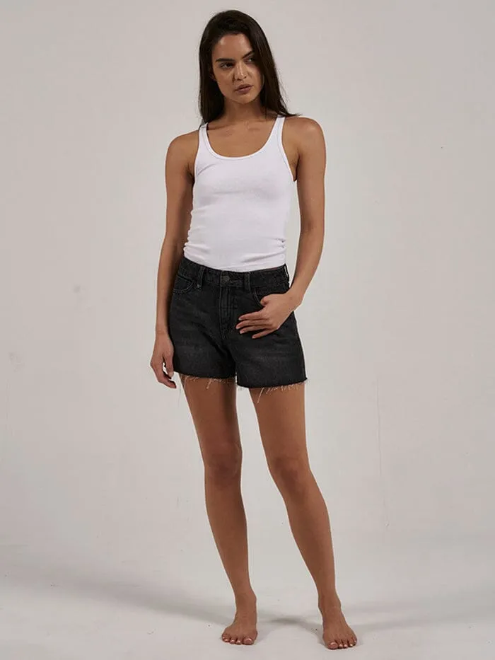 Womens Erica Mid Rise Short Smoke Black Thrills Denim Shorts