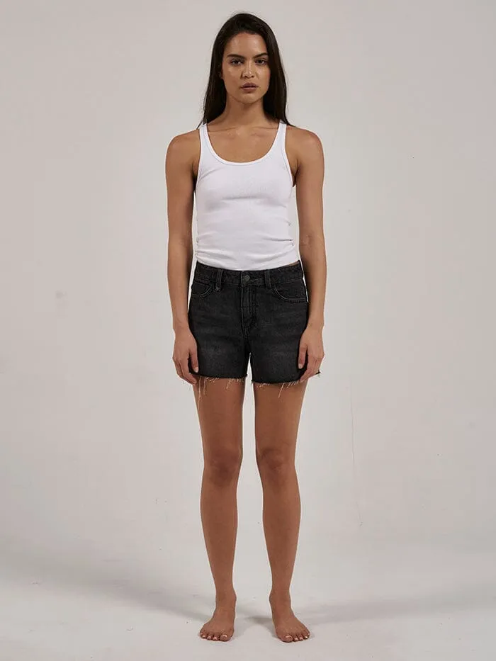 Womens Erica Mid Rise Short Smoke Black Thrills Denim Shorts