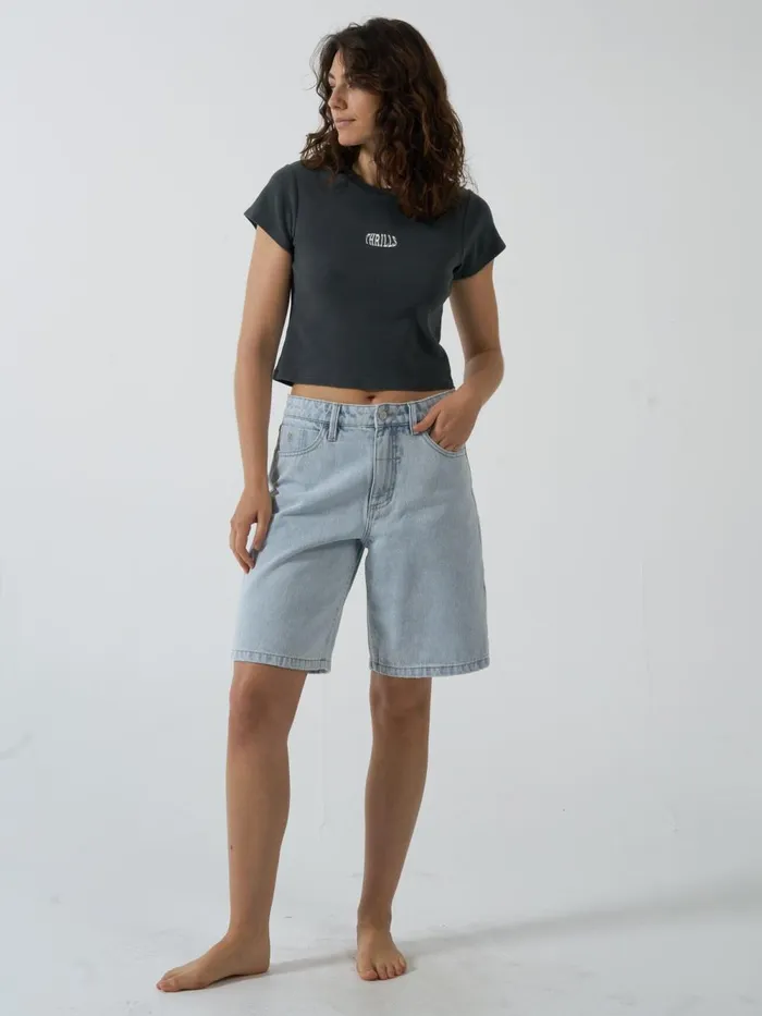 Womens Fisheye Mini Tee Merch Black Thrills Tops and Tees