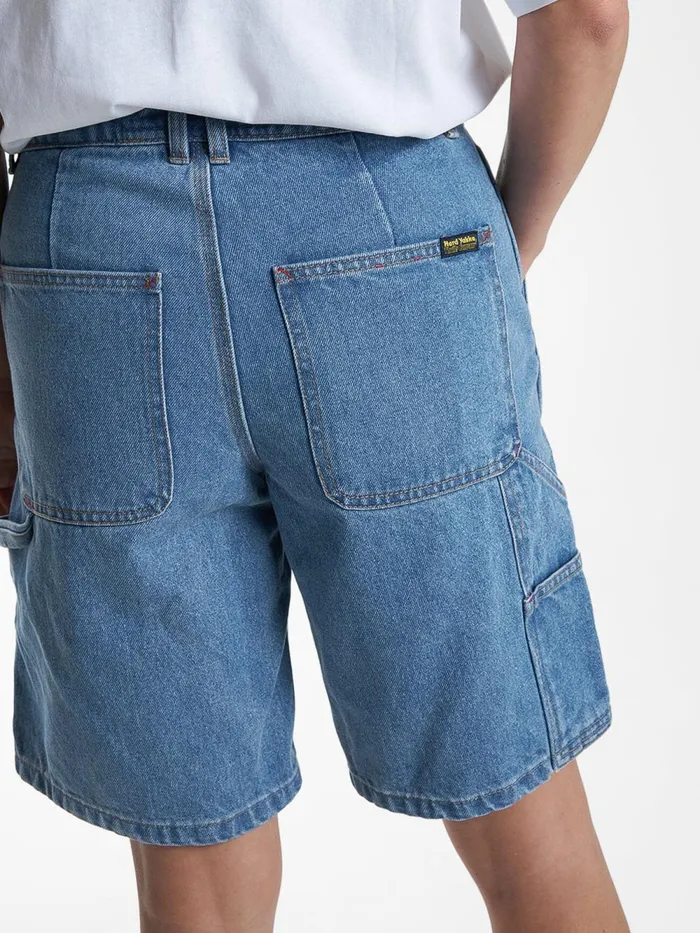 Womens Hard Yakka X Jordan Carpenter Short Drill Blue Thrills Denim Shorts