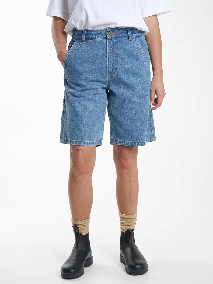 Womens Hard Yakka X Jordan Carpenter Short Drill Blue Thrills Denim Shorts
