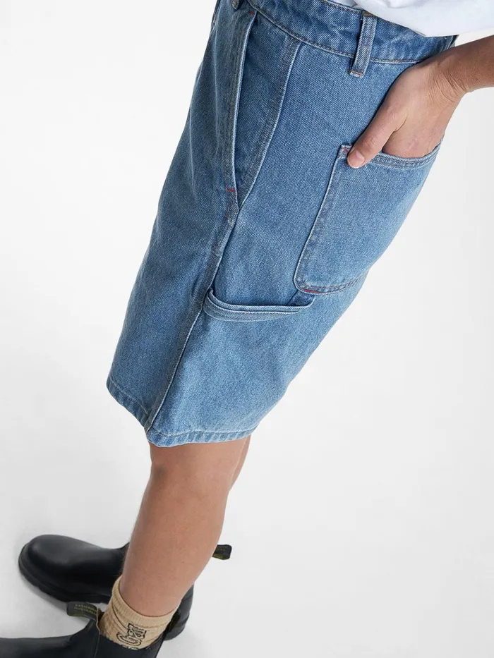 Womens Hard Yakka X Jordan Carpenter Short Drill Blue Thrills Denim Shorts