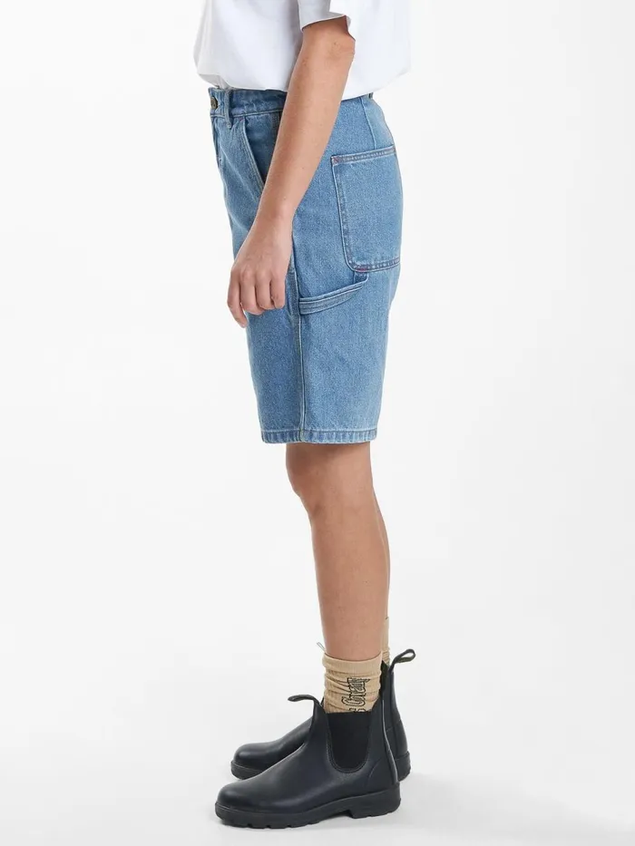 Womens Hard Yakka X Jordan Carpenter Short Drill Blue Thrills Denim Shorts