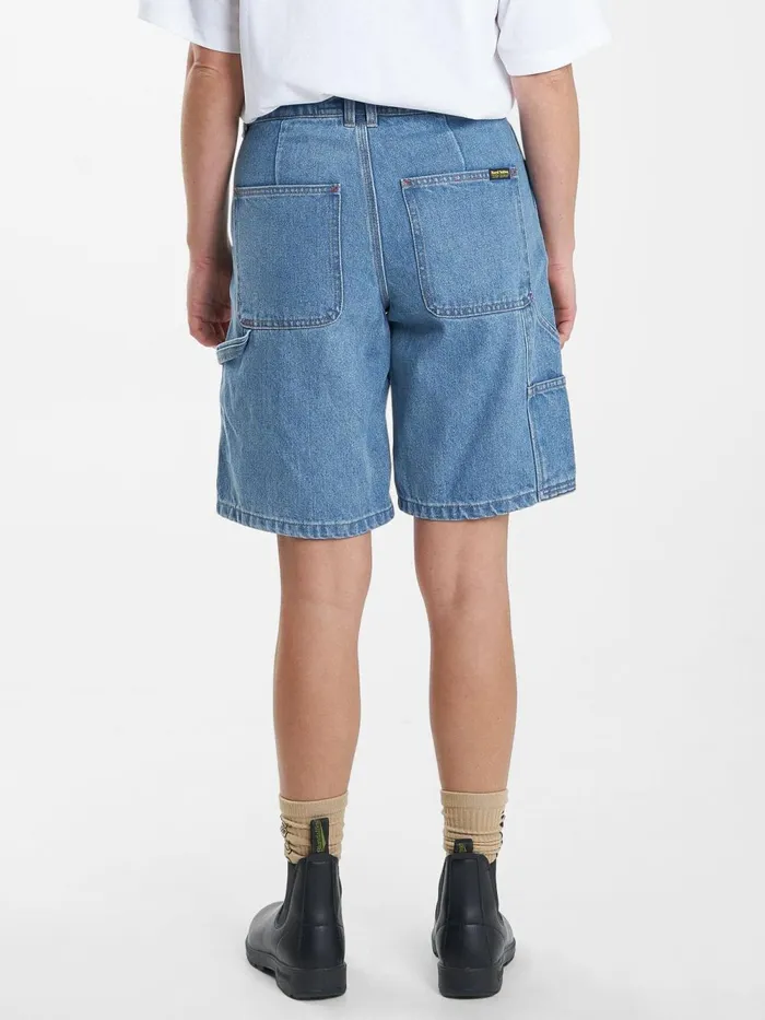 Womens Hard Yakka X Jordan Carpenter Short Drill Blue Thrills Denim Shorts