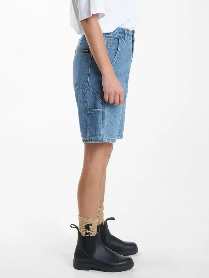 Womens Hard Yakka X Jordan Carpenter Short Drill Blue Thrills Denim Shorts