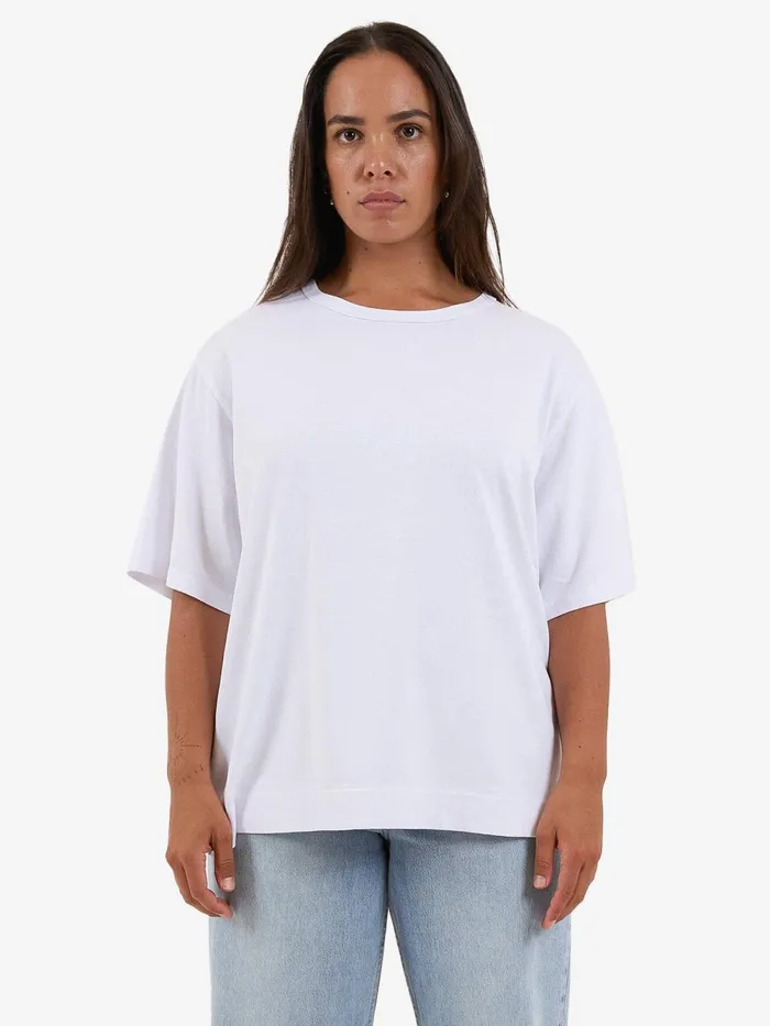 Womens Hemp Box Tee White Thrills Tops and Tees