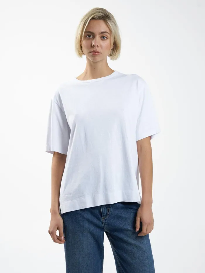 Womens Hemp Box Tee White Thrills Tops and Tees