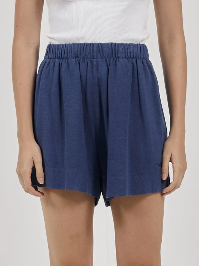 Womens Hemp Lounge Short Botanical Blue Thrills Shorts