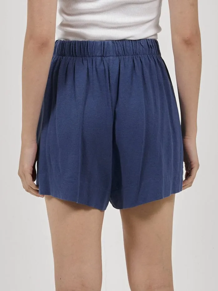 Womens Hemp Lounge Short Botanical Blue Thrills Shorts
