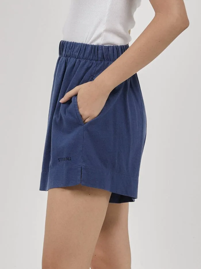 Womens Hemp Lounge Short Botanical Blue Thrills Shorts
